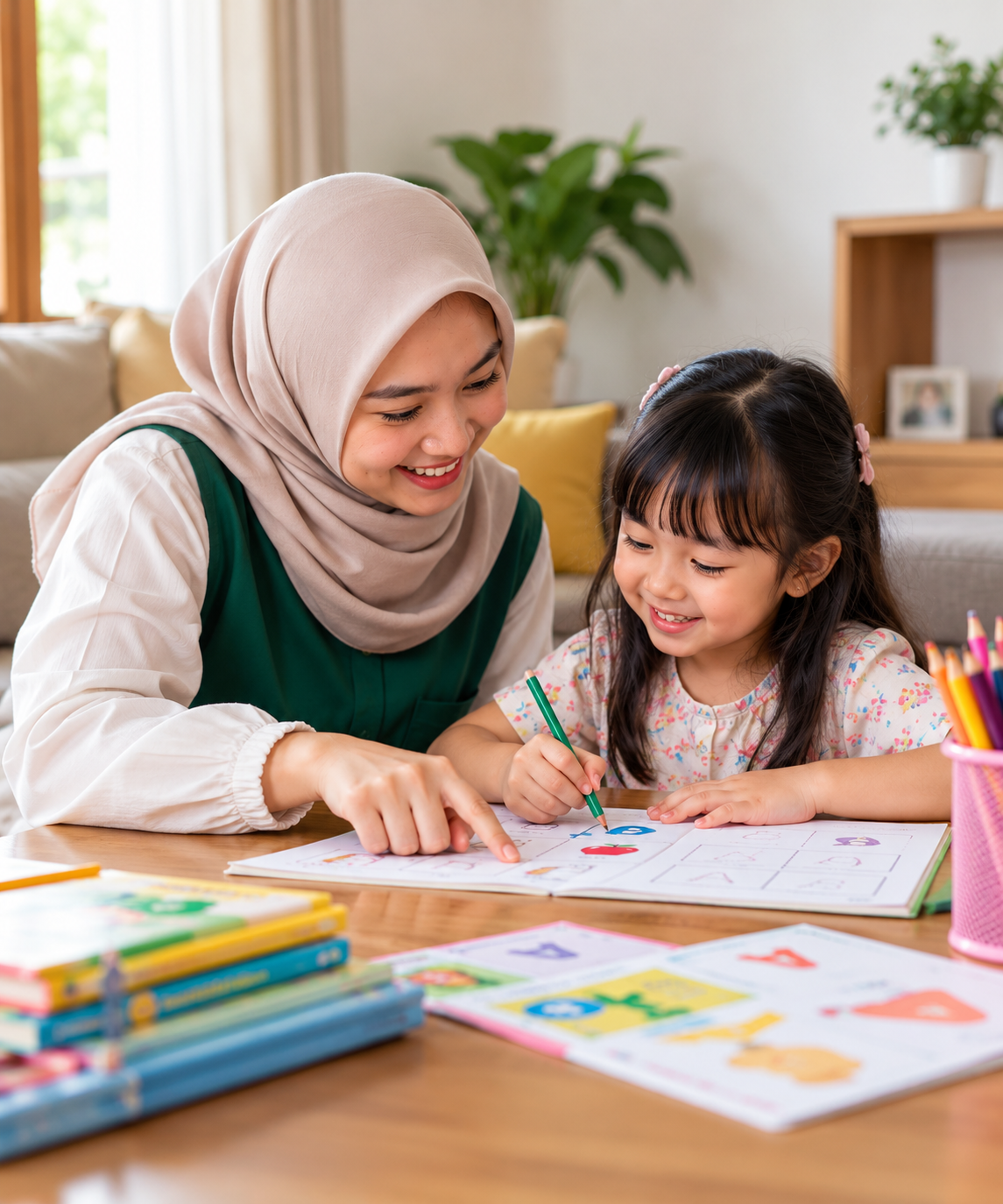 Guru Senusa mendampingi anak belajar di rumah