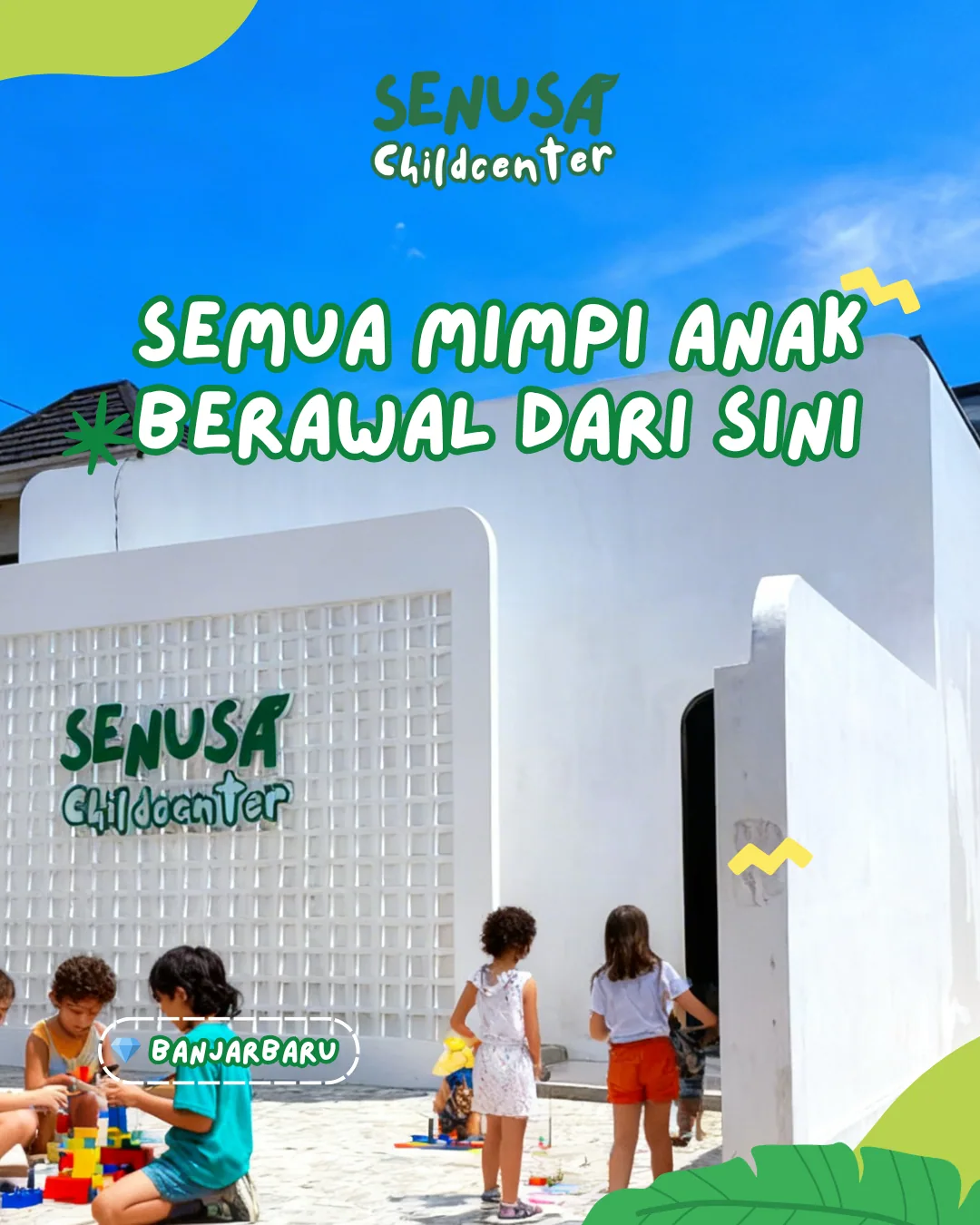 Anak-anak ceria bermain di Senusa Childcenter